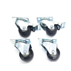 Kit 4 roues pivotantes 2 avec frein UNIVERSAL