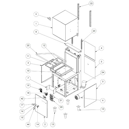 Dishwasher Dock Marchef LBU.BYM.1000 YRHIR27998 Breakdown 23 CRW-1000 L540mm M10