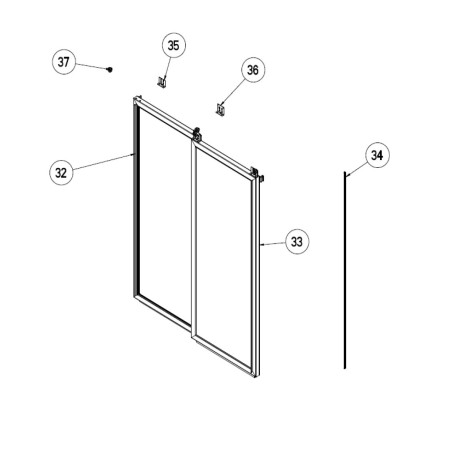 ABS square for refrigerated cabinet S1500 78x78mm