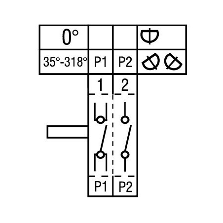 interruptor auxiliar 2 posições comut. 2NO sec. 0-1 300091 ego 4921015300, 4921015733