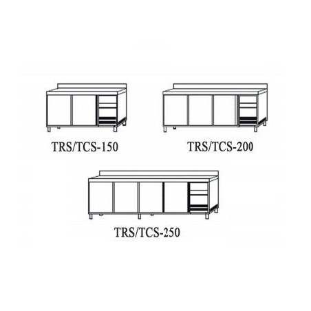 Mesa de refrigeración TRS-200 3 puertas