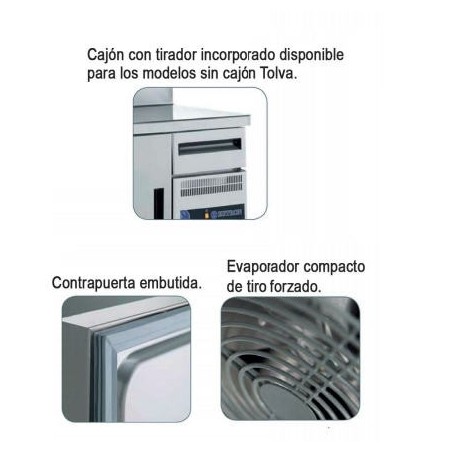 Refrigerated counter front FBR-255 with 4 doors and a trough