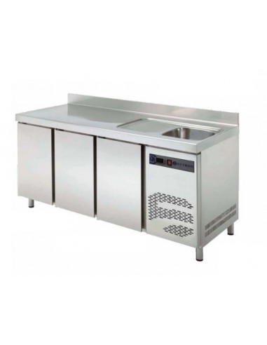 Mesa refrigerada con fregadero Fondo 600 TRS-150 F