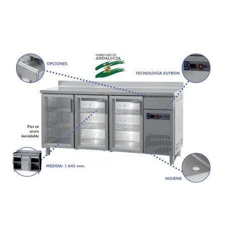 Frente mostrador refrigerado puertas cristal FBR-200-V