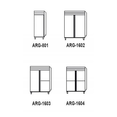 Armário refrigerado gastronorm 2/1 ARG-1403 2 x 1/2 + 1 portas