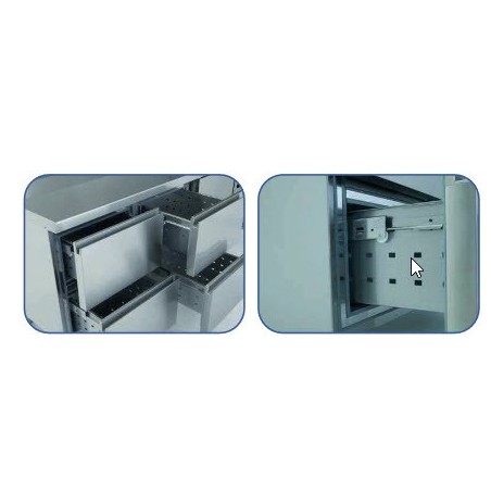 Low Refrigerated Table MB-2000 3 Doors Height 600mm