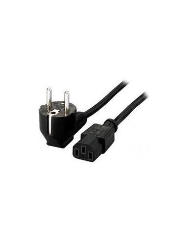 Cable de alimentación Schuko IEC-320-C13  recto ángulo 3x0,75mm 2 Metros Negro