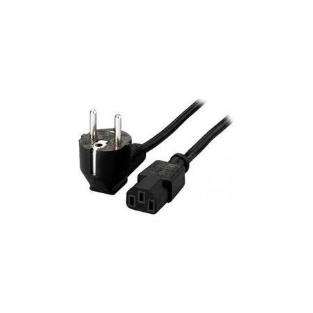 Câble d'alimentation Schuko IEC-320-C13 droit angle 3x0,75mm 2 mètres noir
