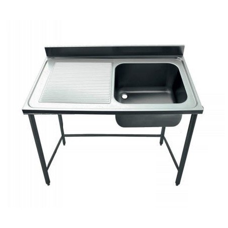 Industrial Sink 1200x600mm Left Drain 500x400x250mm With Countertop