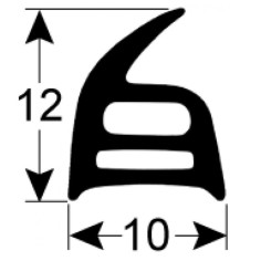 junta de puerta L 350mm An 250mm a 4 caras 902474 Unox GN1225A, KGN1225A