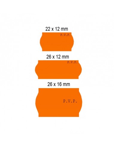 Etiquetas Flúor PVP 22X12 (Caja de 40 rollos)