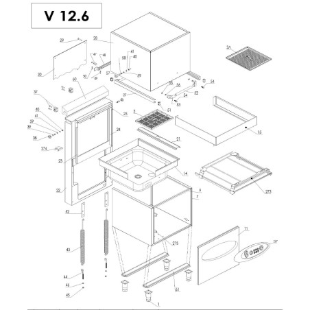 Distributeur pour Lave-vaisselle Ozti 6262.00033.23 3xØ14mm