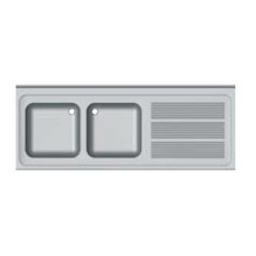 Sink 1200x600mm basin 400x400x250 left drain Stainless Steel AISI304 1mm