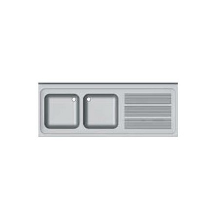Fregadero 1200x600mm cuba 400x400x250 escurridor izquierda Acero Inoxidable AISI304 1mm