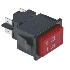 interrupteur poussoir 34,1x23,1mm rouge 2NO 250V 16A  017511 347312