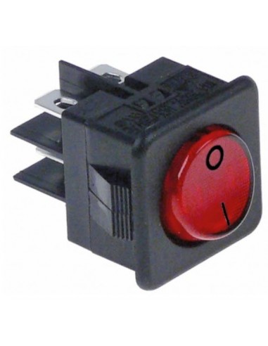 interruptor basculante 27,8x25mm rojo 2NO 250V 16A Azkoyen 345013