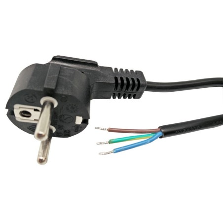 Schuko power cable 3x1.5mm Black PVC