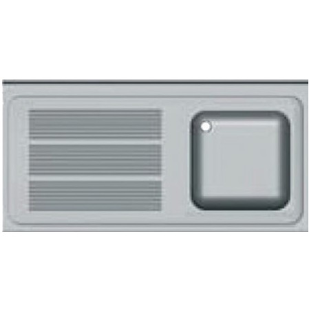 Fregadero Semi-industrial 900x500mm Escurridor Izquierda Seno 360x400x150mm Con Bastidor