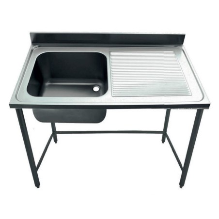 Pia Industrial 1400x600mm Escorredor Direita Seno 400x500x250mm Com Bancada