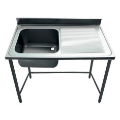 Industrial Sink 1200x600mm Right Drainboard Basin 500x400x250mm With Countertop