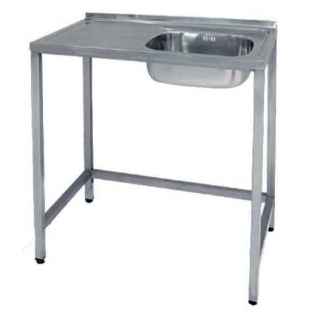 Évier semi-industriel 900x500mm Écoulement à gauche Cuve 360x400x150mm Avec cadre