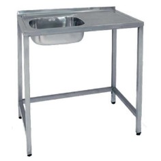 Fregadero Semi-industrial 1000x500mm Escurridor Derecha Seno 400x360x150mm Con Bastidor