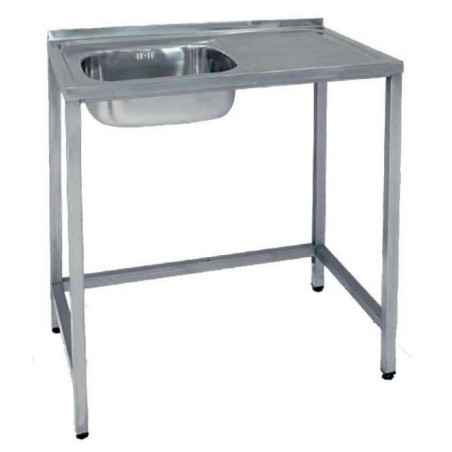 Fregadero Semi-industrial 1000x500mm Escurridor Derecha Seno 400x360x150mm Con Bastidor