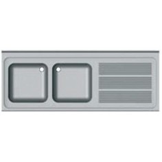 Pia Semi-industrial 1200x500mm Escorredor Direito 2 Cubas 340x365x150mm