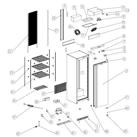 Evaporador Armario BC600 540x180x200mm Ancho -fondo-alto Lamas 5mm Despiece 15 SKC-2-101-0091-0