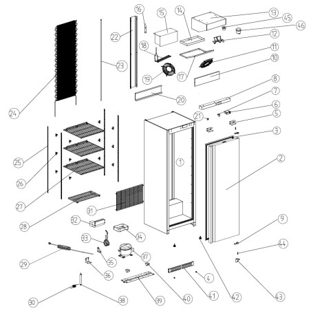 Evaporator Cabinet BD400 BD400G 380x180x200mm Width - Depth - Height Slats 5mm Breakdown 15 -14SKC-2-101-0086-0