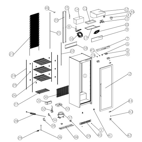 Evaporator Cabinet BD400 BD400G 380x180x200mm Width - Depth - Height Slats 5mm Breakdown 15 -14SKC-2-101-0086-0