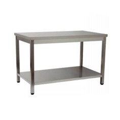 Mesa central soldada con entrepaño 1800x600mm ACERO INOXIDABLE AISI 304