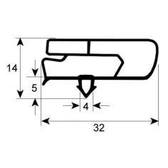 junta para frigorífico perfil 9797 An 360mm L 560mm medida inserción Coreco, Fagor 12038156 6045010119 901164 98309