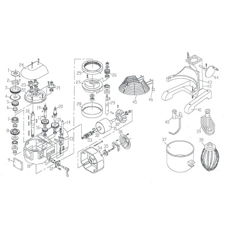 Engrenagem Amassadora B20F Despiece número 15 B10 29 dentes Eixo 20mm Ø64mm H16mm