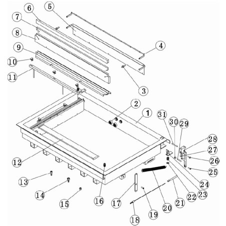 Kit Câble Vis Charnière Emballeuse sous vide DZ-900 Détail numéro 18 Ø2,mm L500mm M10 L100mm