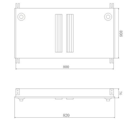 Évaporateur Ventilé Horizontal double flux EDL600 600W Argent 76x408x800mm