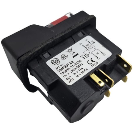interrupteur poussoir 45x22mm 5 connexions Tripus 306P201.03