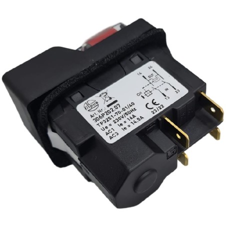 interrupteur poussoir 45x22mm 4 connexions Tripus 306P202.07