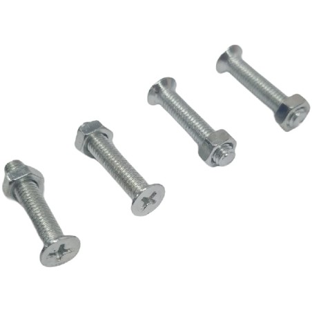 Kit de vis M5 L25mm DIN 965 Galvanisé 4 unités avec écrou Plaque de chaleur Enveloppe Manuel