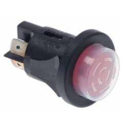 interrupteur à bouton poussoir montage ø 25mm rouge 2NO/lampe 250V 16A éclairé HLC 348211