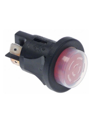 interruptor pulsante montaje ø 25mm rojo 2NO/lámpara 250V 16A iluminado HLC 348211