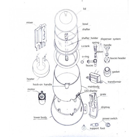 Motor chocolatera HCL 60KTYZ Eje con pasador altura 14mm Ø7mm 40rpm 220V