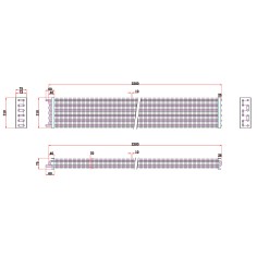 Évaporateur Tubes Cuivre 2x6 éléments 12,8mm mesure 2200mm Entre Lames 10mm