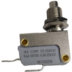 Micro switch for fryer 16A 250V M10 thread 15mm long faston 6.3mm