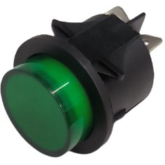 Bouton de montage ø 25mm vert 2NO 250V 16A Longueur totale 33mm