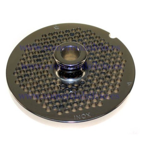 Prato para picador de carne 32 furos 4mm com 1 pivot de entalhe em aço inoxidável Enterprise