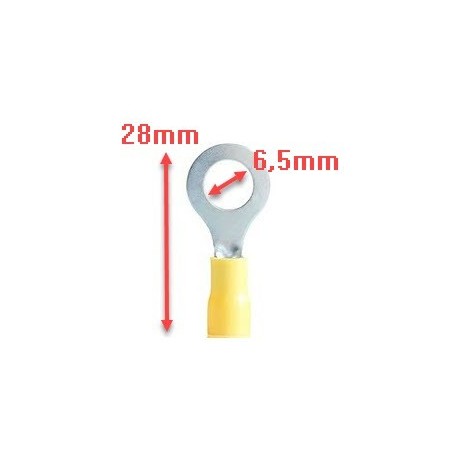 Terminal de câble annulaire taille M6 ø6,5mm 4,0-6,0mm² Jaune Sac de 20 unités 550167