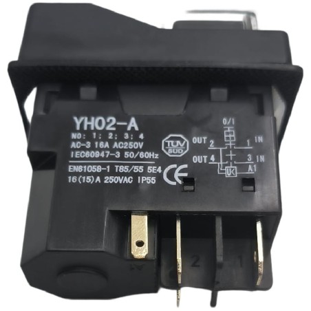 Interruptor de Liga-Desliga Pulsante YH02-A HBS 16A 250V 5 conectores