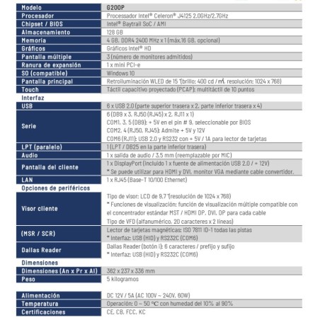 Pacote TPV Touch Programa de Hospitalidade Básico Windows 10