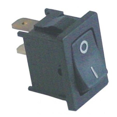 interrupteur basculant de dimensions de montage 19x13mm noir 1NO 250V 10A 0-I